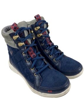 RYKA Aurora Women's Quilted Boots Booties Blue with Red Size 7